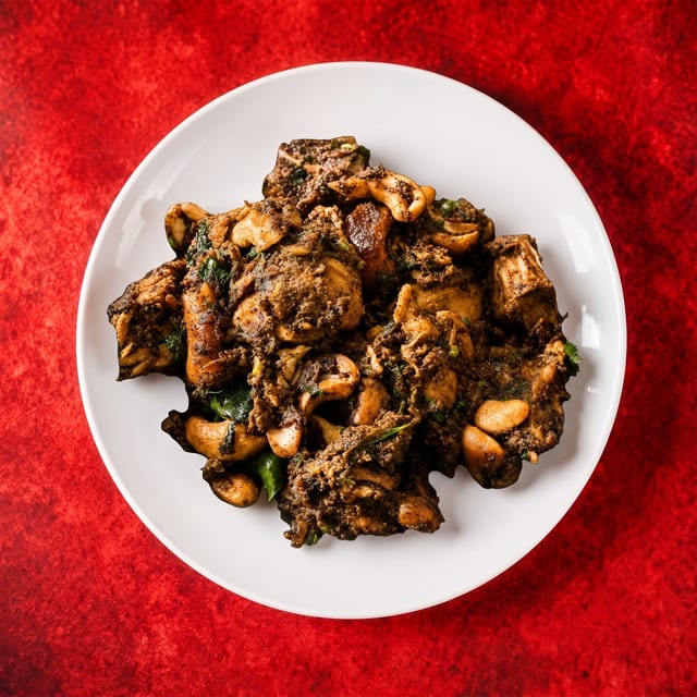 Karvepaku Kaju Chicken.